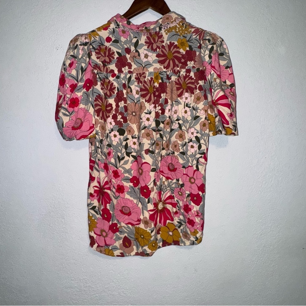JODIFL Pink Floral Short Sleeve Blouse - Picture 7 of 8